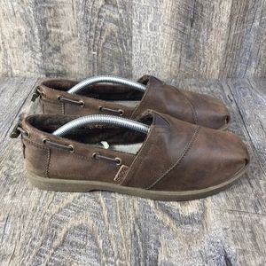 Skechers Women's Bobs Chill Luxe Brown Faux Leather Loafer 33731 Size 8